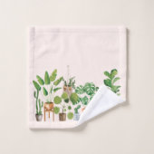 Waterverf van kamerplanten bad handdoek (Wasdoekje)