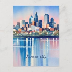 Waterverf van Kansas City Briefkaart