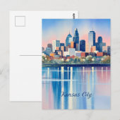 Waterverf van Kansas City Briefkaart (Voorkant / Achterkant)