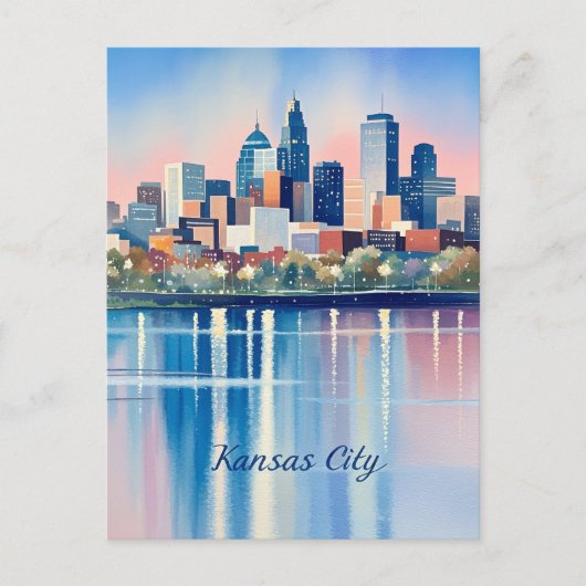 Waterverf van Kansas City Briefkaart (Voorkant)