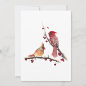 Waterverf van kardinaalgepaar bedankkaart (Voorkant)