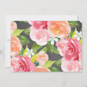 Waterverf van karton Floral Tea Baby shower Kaart (Achterkant)