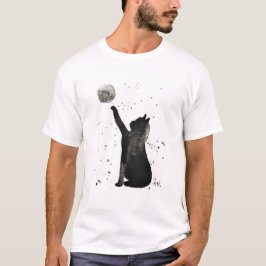 Waterverf van katten- en maankattenkatjes t-shirt