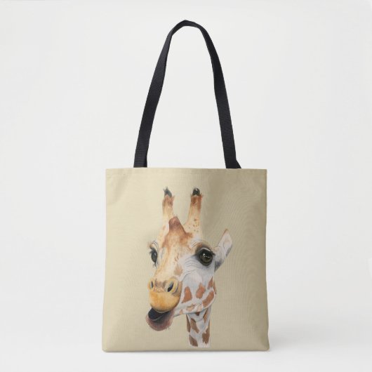 waterverf van "kauwGiraffe" schilderen Tote Bag (Voorkant)