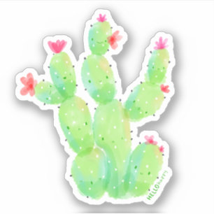 waterverf van kawaï: botanische stekels sticker