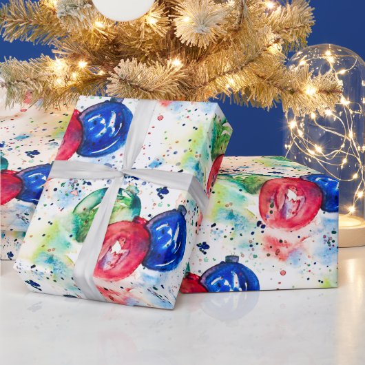 Waterverf van kerstcadeautjes cadeaupapier (Feestdagen)