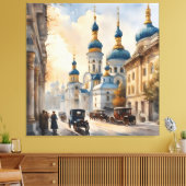 Waterverf van Kiev-Oekraïne Canvas Afdruk (Insitu (Woonkamer))