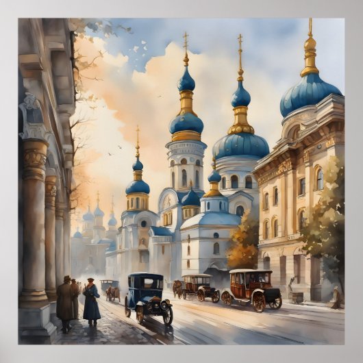 Waterverf van Kiev-Oekraïne Poster (Voorkant)