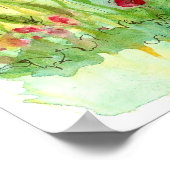 Waterverf van kippen Schilderen Hen Rooster Art Poster (Hoek)