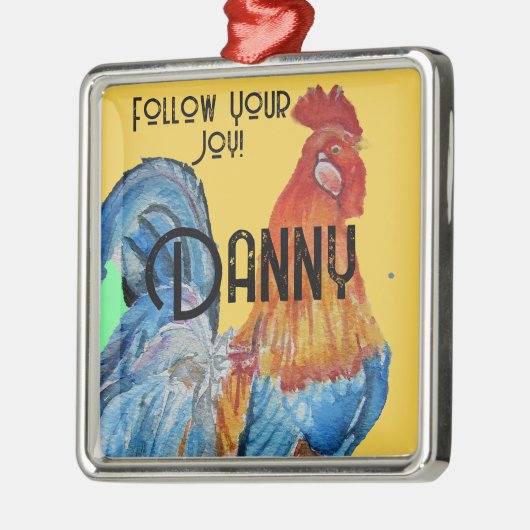 Waterverf van kippooster metalen ornament (Links)