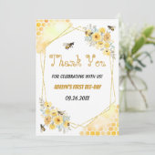 Waterverf van kleine honing bedankkaart (Staand voorkant)