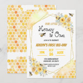 Waterverf van kleine honing kaart (Voorkant / Achterkant)