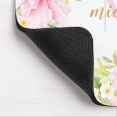 Waterverf van kleurrijk Floral Monogram botanische Muismat (Hoek)