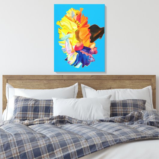Waterverf van kleurrijke anjers canvas afdruk (Insitu (Slaapkamer))