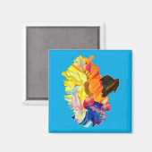 Waterverf van kleurrijke anjers magneet (Voorkant / Achterkant)