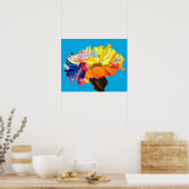 Waterverf van kleurrijke anjers poster (Keuken)