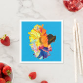 Waterverf van kleurrijke anjers servet (Insitu)