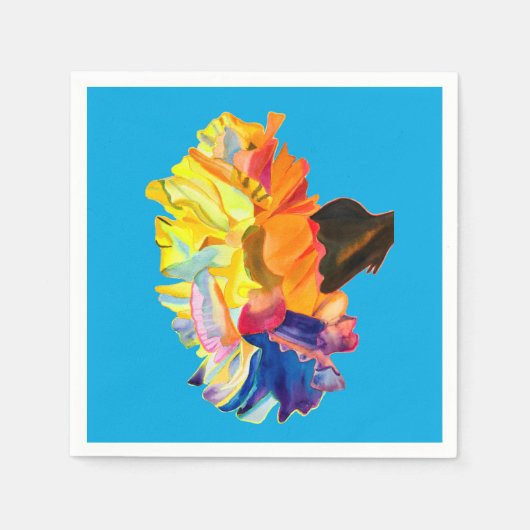 Waterverf van kleurrijke anjers servet (Voorkant)