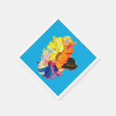 Waterverf van kleurrijke anjers servet (Hoek)