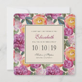 Waterverf van kleurrijke Floral Bouquet - Bridesma Kaart (Voorkant)