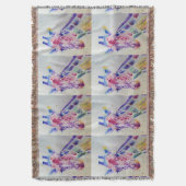 Waterverf van kleurrijke Giraffes Kunst Throw Rug Deken (Voorkant Verticaal)