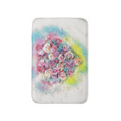  Waterverf van kleurrijke Rozen Hart Badmat (Voorkant Verticaal)