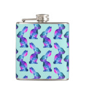 Waterverf van konijnenpatroon heupfles (Voorkant)