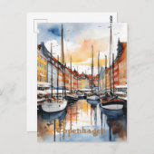 Waterverf van kopenhagen briefkaart (Voorkant / Achterkant)