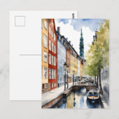 Waterverf van kopenhagen briefkaart (Voorkant / Achterkant)