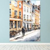 Waterverf van kopenhagen canvas afdruk (Insitu (Houten vloer))