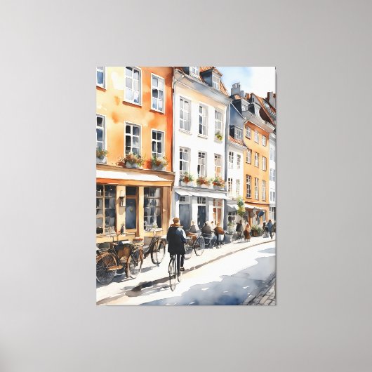 Waterverf van kopenhagen canvas afdruk (Voorkant)