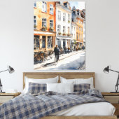 Waterverf van kopenhagen canvas afdruk (Insitu (Slaapkamer))