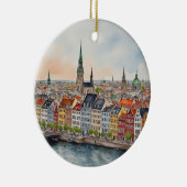 Waterverf van kopenhagen-denemarken keramisch ornament (Rechts)