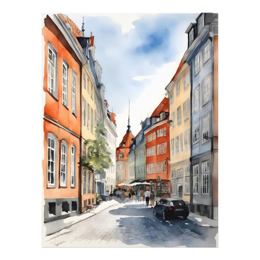 Waterverf van kopenhagen foto afdruk (Voorkant)
