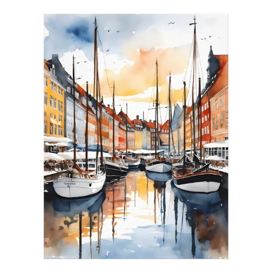 Waterverf van kopenhagen foto afdruk (Voorkant)