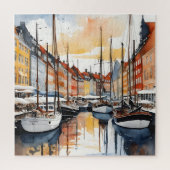Waterverf van kopenhagen legpuzzel (Verticaal)