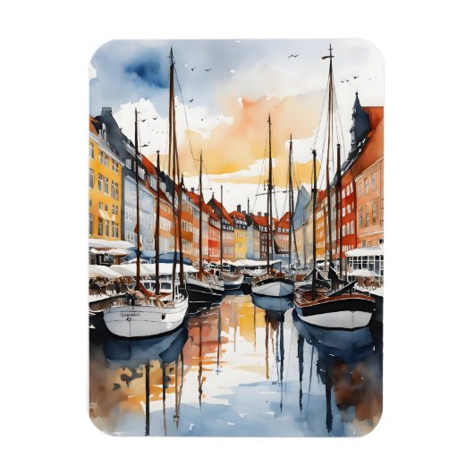 Waterverf van kopenhagen magneet (Verticaal)