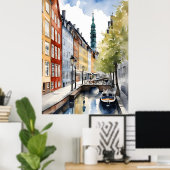 Waterverf van kopenhagen poster (Thuiskantoor)