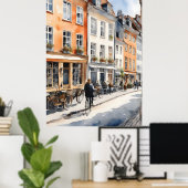 Waterverf van kopenhagen poster (Thuiskantoor)