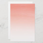 Waterverf van koraal briefpapier (Voorkant / Achterkant)