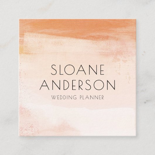 Waterverf van koraal en perzikas Visitekaartje (Voorkant)