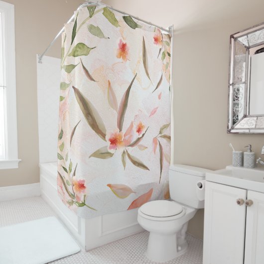 Waterverf van koraal Heren, glazen fluitjes Douchegordijn (In situ)