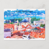Waterverf van Kotor Montenegro Briefkaart (Voorkant)