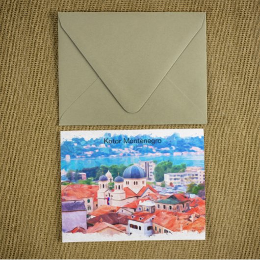 Waterverf van Kotor Montenegro Briefkaart