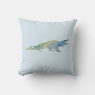 Waterverf van krokodillen Sierkussen voor het schi