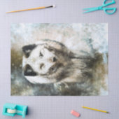 Waterverf van kunstvos in het wild tissuepapier (Craft)