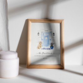 Waterverf van kustbeachy Vooraan Goldendole Poster