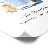 Waterverf van kustbeachy Vooraan Goldendole Poster (Hoek)