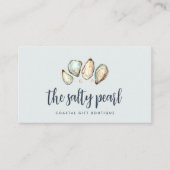 Waterverf van kusten en oesters visitekaartje (Voorkant)