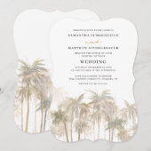 Waterverf van kustpalmbomen kaart (Voorkant / Achterkant)